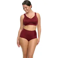 Susa Bügelloser BH "Cremona", Damen, Gr. 105, Cup D, dunkelrot, Obermaterial: 65% Polyamid, 28% Elasthan, 7% Polyester, bequem, BHs Bügelloser BH, Stützfunktion, vorgeformte Cups, Streifenoptik vorn