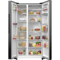 Gorenje NRR9185EABXLWD Side by Side, Freistehend, Amerikanische Tür, Schwarz, Edelstahl, 2 Tür(en), Touchsteuerung, LED