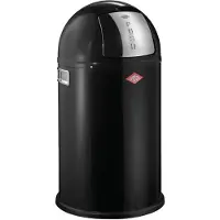 Wesco Pushboy junior Mülleimer in der Farbe schwarz, pulverbeschichtetes Stahlbl