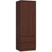 Akord Kleiderschrank S60 Wenge 60 cm 2 Türen 2 Schubladen Regal B60 x H180 x T51 cm
