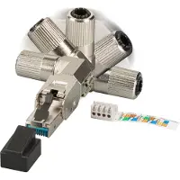 EFB Elektronik EFB 88035P8.1 RJ45 Premium Stecker STP, Cat.6A/ClassEA, feldkonfektionierbar, vollmetall 88035P81