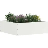 vidaXL Rasenkante 40 x 40 x 13 cm Stahl Weiß