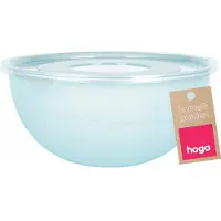 Höga Kunststoff-Schüssel mit Deckel, Blau, 2L