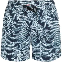 HUGO underwear Badeshorts "CALALA", Herren, Gr. XL (54), N-Gr, blau (open blau 461), Microfaser, Obermaterial: 100% Polyester, Badehosen Badeshorts, mit tropischen Muster
