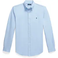 Ralph Lauren für Herren. 710929349009 Blaues Custom Fit Hemd aus elastischem Popeline (XXL), Lässig, Baumwolle, Langarm