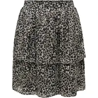 ONLY Midirock "ONLMAVIE LIFE SHORT LOOSE SKIRT WVN", Damen, Gr. S (36), bunt (schwarz aop:splassed abstract), Web, Obermaterial: 100% Polyester, bedruckt, regular fit kniefrei, Röcke Midirock