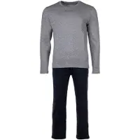 Marc O'Polo Schlafanzug "Pyjama MIX N MATCH", Herren, Gr. XXL, grau (grau, dunkelblau), Obermaterial: 100% Baumwolle CO(Bio)., Homewear-Sets Schlafanzug