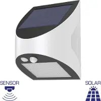 Braytron LED Solar Akku Wandleuchte Weiß IP54 3W 240lm Kaltweiß 6500K mit Sensor