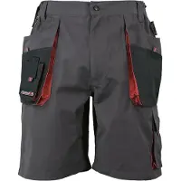 Terrax Arbeitsbundhose WORKWEAR "Shorts", Herren, Gr. 56, EURO, grau (grau, schwarz, orange), Obermaterial: 65% Polyester PES. 35% Baumwolle CO., Hosen Arbeitsbundhose