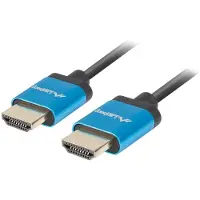 Lanberg CA-HDMI-22CU-0005-BK, 0,5 m, HDMI Typ A (Standard), HDMI Typ A (Standard), 3D, 18 Gbit/s, Schwarz, Blau