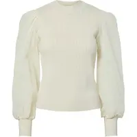 Y.A.S. Damen Tops & T-Shirts Yasdotme Ls Knit Pullover S. Noos - Creme - Größe S