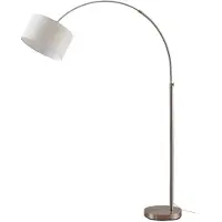 LINDBY Stehleuchte Railyn, weiß, Stoff, 200cm, E27