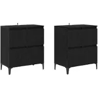 vidaXL Sideboards 2 stk. Schwarz Eichen-Optik 60 x 35 x 70 cm
