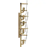 Mauro Ferretti Kinkiet Glassy E14 24x13x76 cm złoty