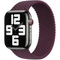 Apple Geflochtenes Solo Loop für Watch | 44/45/46/49 mm - Größe 10 - Dark Cherry
