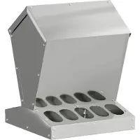 vidaXL Hühnerfütterer Silber 30 x 30 x 39 cm Verzinkter Stahl