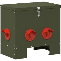 vidaXL Hühnerfütterer Olivgrün 40,5 x 25 x 38 cm 20 kg