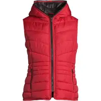 New View Steppweste "Weste", Damen, Gr. L, rot, Obermaterial: 100% Polyester PES. Futter: 100% Polyester PES. 100% Polyester PES., uni, regular fit, Westen Steppweste, mit Kapuze