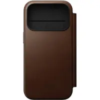 Nomad Apple iPhone 17 Pro Hülle - Echtes Leder - - Klapphülle - Braun