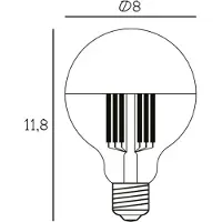 Design By Us LED-Kopfspiegellampe Globe 80, silber, E27, 3,5 W, 2.700 K