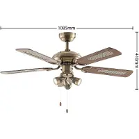 LINDBY Deckenventilator mit Licht Anariki, leise, messing
