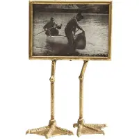 Kare Einzelrahmen DESIGN "Bilderrahmen Duck Feet Horizont", gold (goldfarben), B:19cm H:37,5cm T:9,5cm, Glas, MDF, Stahl, Bilderrahmen, Einzelrahmen