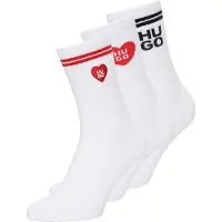 HUGO Socken Packung, 3 Paar tlg. verstärkte Fersen- und Zehenpartie, gerippte Details