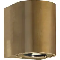 Nordlux LED-Außenwandleuchte Canto 2, messing, 10 cm, up/down, IP44