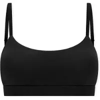 Schiesser Bustier "Unique Cotton", Damen, Gr. 40, N-Gr, schwarz, Obermaterial: 90% Baumwolle, 10% Elasthan, unifarben, BHs Bustier, mit herausnehmbaren Pads, ohne Bügel, Topseller