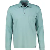 Lerros Sweatshirt "Langarm Polo mit Brusttasche aus Baumwollmix", Herren, Gr. L, grün (arctic blau), 52% Baumwolle, 48% Polyester, Sweatshirts Sweatshirt