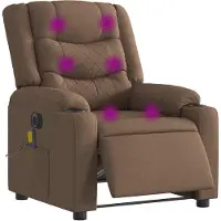 Syfax Massagesessel Elektrisch Braun Stoff