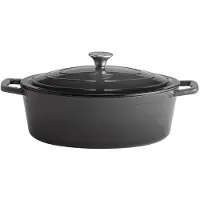 Assheuer & Pott APS 88309 Bräter mit Deckel 5 STARS, Gusseisen, induktionsgeeignet, ofenfest, inkl. Deckelhalter, 33 x 25 cm, 5 Liter, anthrazit