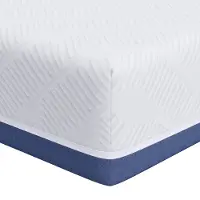 vidaXL Matratze Weiß und Blau 200 x 200 cm Jacquard-Stoff