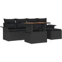vidaXL Garten-Sofa-Set 6 stk. Schwarz