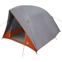 vidaXL Campingzelt 2 Personen Grau und Orange Taft Wasserdicht