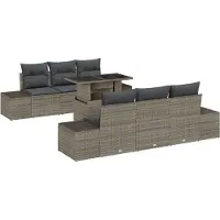 vidaXL Garten-Sofa-Set 7 stk. Grau
