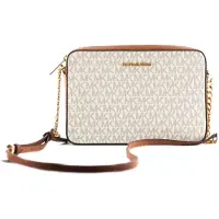 Michael Kors Umhängetasche aus PVC in Braun und Creme mit Reißverschluss Panna UNICA 23.5x15x5 cm 35F8GTTC3B-VANILLA-OS