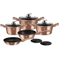 Berlinger Haus Granit Koch Topf Set Geschirr 10-tlg. Rosegold Metallic Line BH-1220