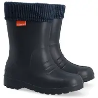 Demar Kinder Gummistiefel DINO Gefüttert Regenstiefel mit Einlage Ultraleicht Schwarz 34/35