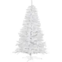 Springos Exklusiver Künstlicher Weihnachtsbaum 220 cm Weiß | Moderner Tannenbaum für stilvolle Weihnachtsdekoration | Christbaum mit stabilem Ständer