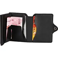 Lobwerk Mini Wallet Slim Wallet Geldbörse Premium Portemonnaie Kartenetui mit Schiebemachnismus