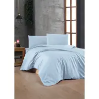 L'essentiel Maison , Light Blue, Ranforce Einzelbettbezug-Set (FR), Hellblau, 100 % BAUMWOLLE RANFORCE, 140 x 200 cm