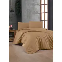 L'essentiel Maison , Light Brown, Ranforce Einzelbettbezug-Set (FR), Hellbraun, 100 % BAUMWOLLE RANFORCE, 140 x 200 cm