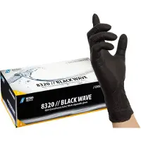 NITRAS-MEDICAL NITRAS Black Wave, Nitril Einmalhandschuhe, Einweghandschuhe, schwarz Größe: L 100 Stück