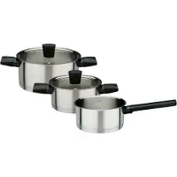 GSW 1100000002199 "Novero" Set, 1 Kochtopf 16 x H 8,0 cm, 1 Kochtopf 20 x H 10 cm, 1 Kasserolle 16 cm, 5 Stk. tlg. Edelstahl 18/8