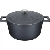 Masterclass MCMCRD24 - Leichte Stielkasserolle mit Deckel, Aluminiumguss, schwarz, 4 Liter/24 cm