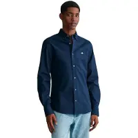 Gant für Herren. 3230115 Slim Fit Oxford Hemd navy mit Gummizug (XL), Lässig, Baumwolle, Klassisch, Langarm