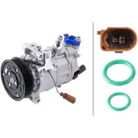 Hella 8FK 366 200-481 6SAS14C 6CVC Klimaanlage Klimakompressor PAG 46 YF R134a R1234yf für VW Golf VII Schrägheck (5G1, BQ1, BE1, BE2) Passat Variant
