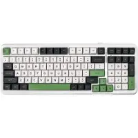 MCHOSE Mechanische Gaming-Tastatur K99 Green, 99 Tasten (98 %), vorgeschmierte KTT-Hyacinth-Switches, RGB-Beleuchtung, 2,4 GHz/Bluetooth/USB-C, Hot-Swap, 6000-mAh-Akku, Weiß/Grün