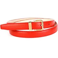 Anthoni Crown Ledergürtel , Damen, Gr. 105, rot, Rindsleder, unifarben, Gürtel Ledergürtel, glänzende Schließe, Rindsleder, elegant, uni